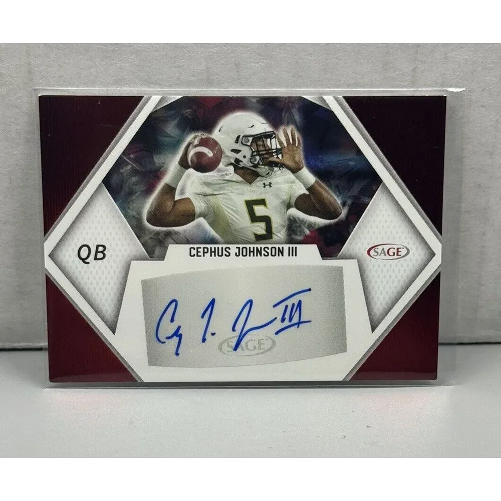 2023 Sage Autograph Red Cephus Johnson III #A-CJIII Rookie Auto